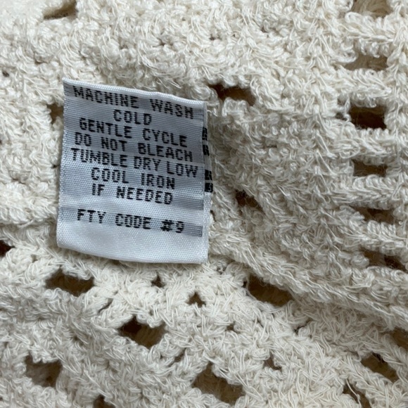 Rebellion Again - Crop Top Crotchet Open Knit Bohemian Ivory Size L - Picture 12 of 12